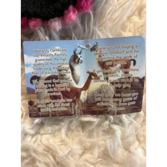 La Vicunita Peru Baby Alpaca Rainbow Color Knit Ski Winter Headband One Size NWT - Picture 4 of 5